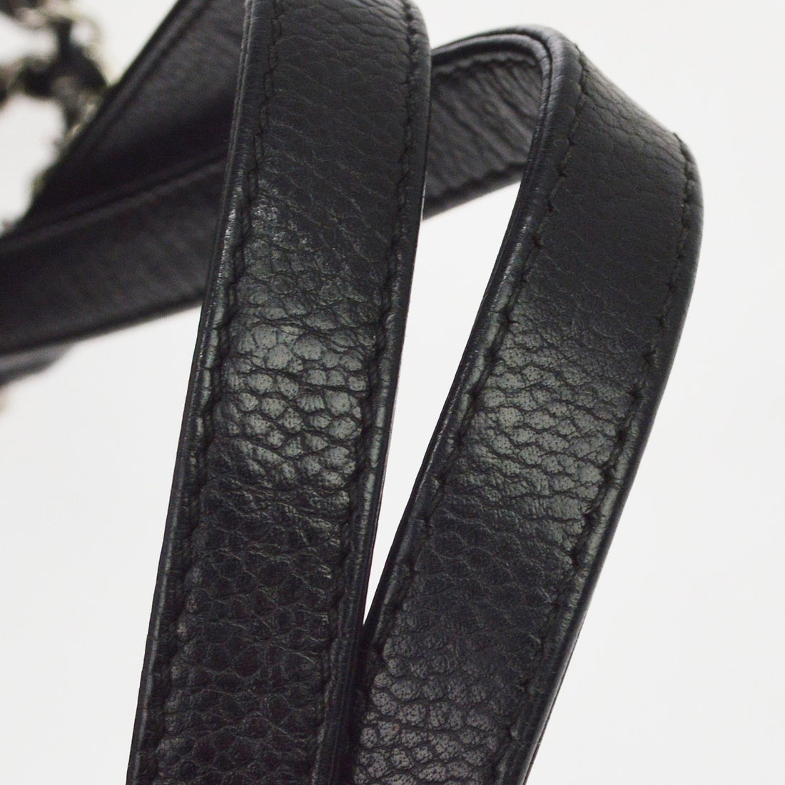 Chanel Petite Shopping Tote in Pelle di Vitello Nero Vintage
