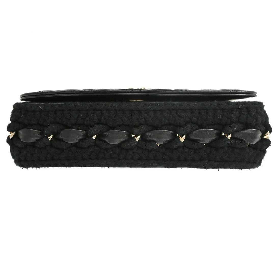 Chanel Phone Case con Catena in Pelle di Agnello Nero Vintage