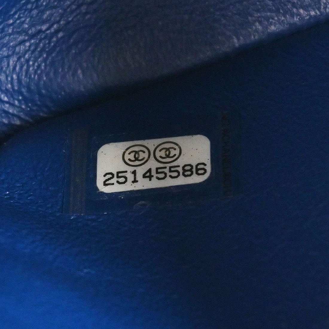 Chanel Single Flap Chevron in Pelle Caviar Blu Vintage