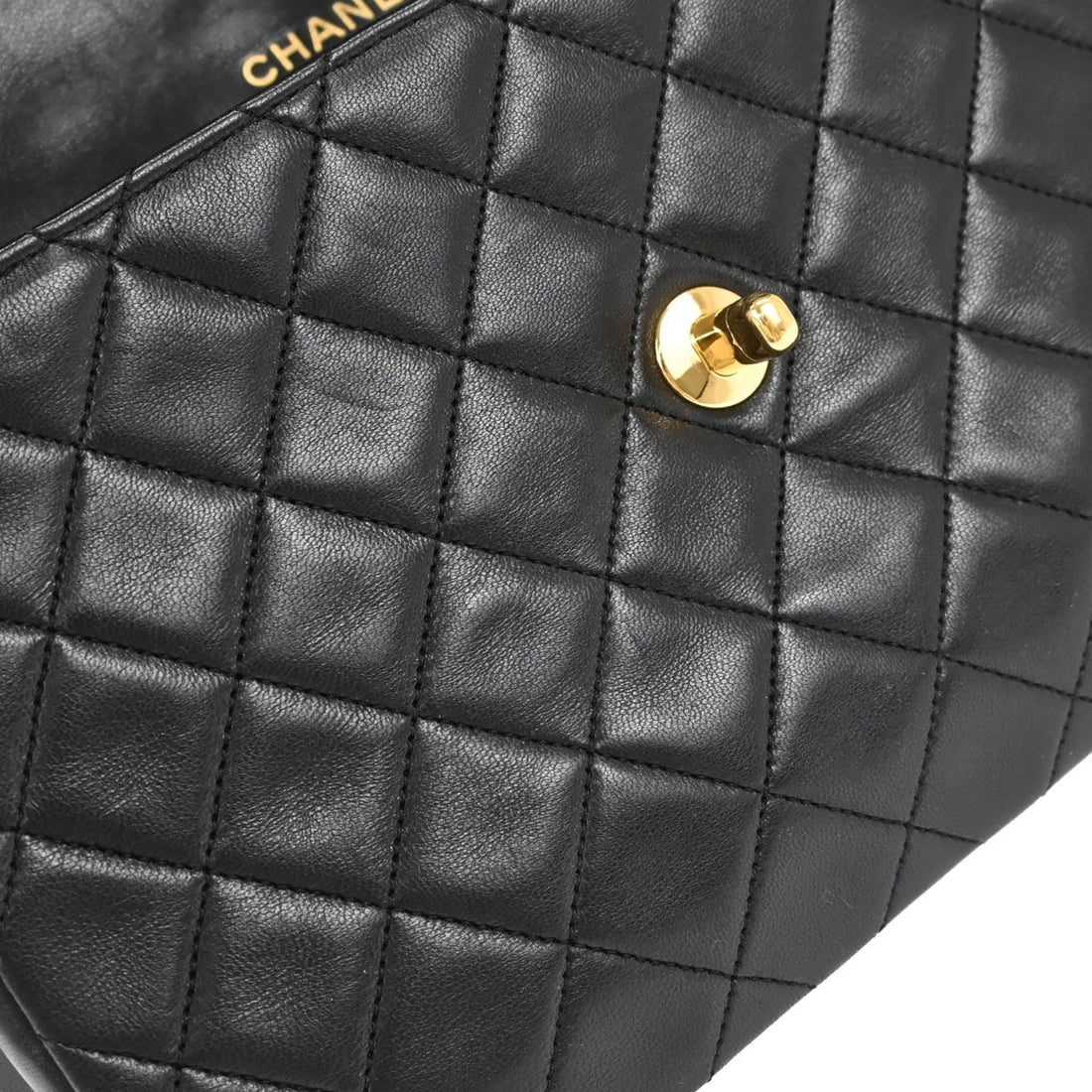 Chanel Single Flap in Pelle di Agnello Nero Vintage