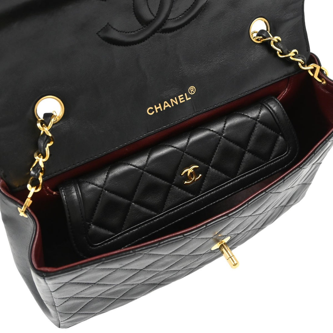 Chanel Single Flap in Pelle di Agnello Nero Vintage
