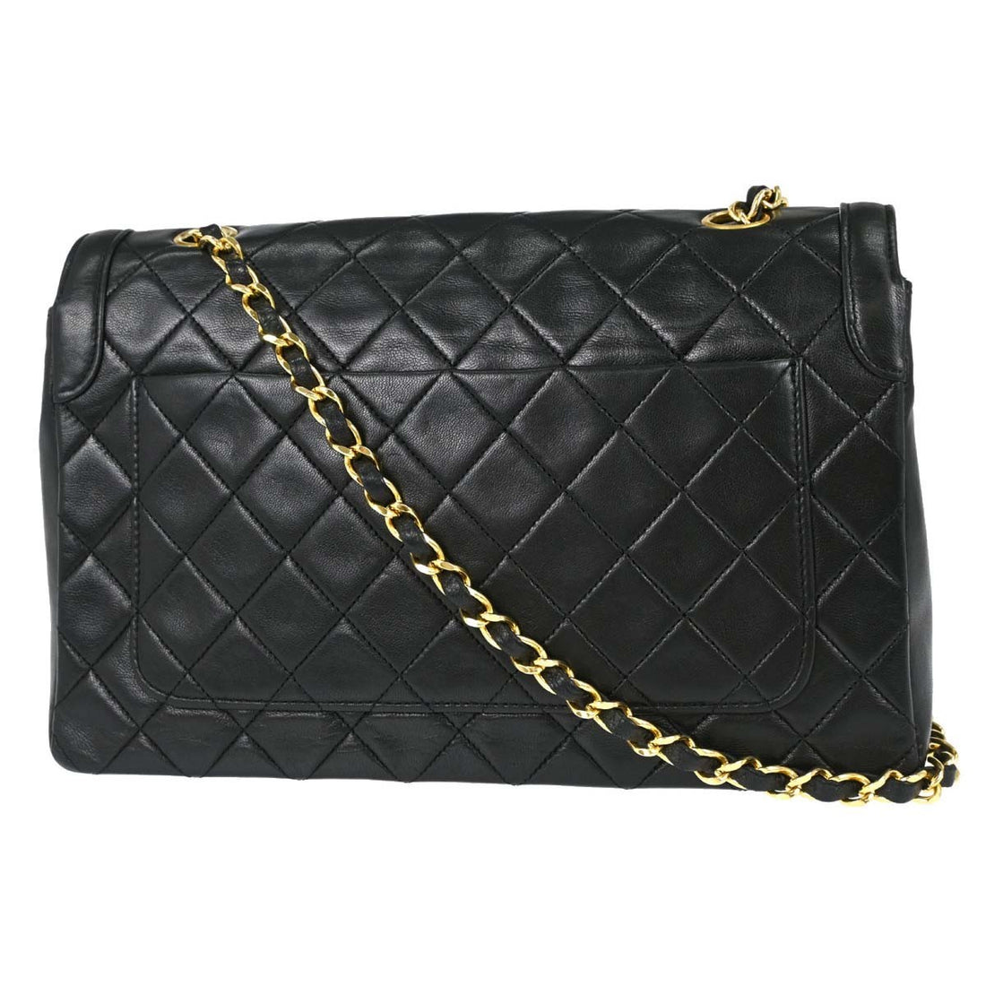 Chanel Single Flap in Pelle di Agnello Nero Vintage