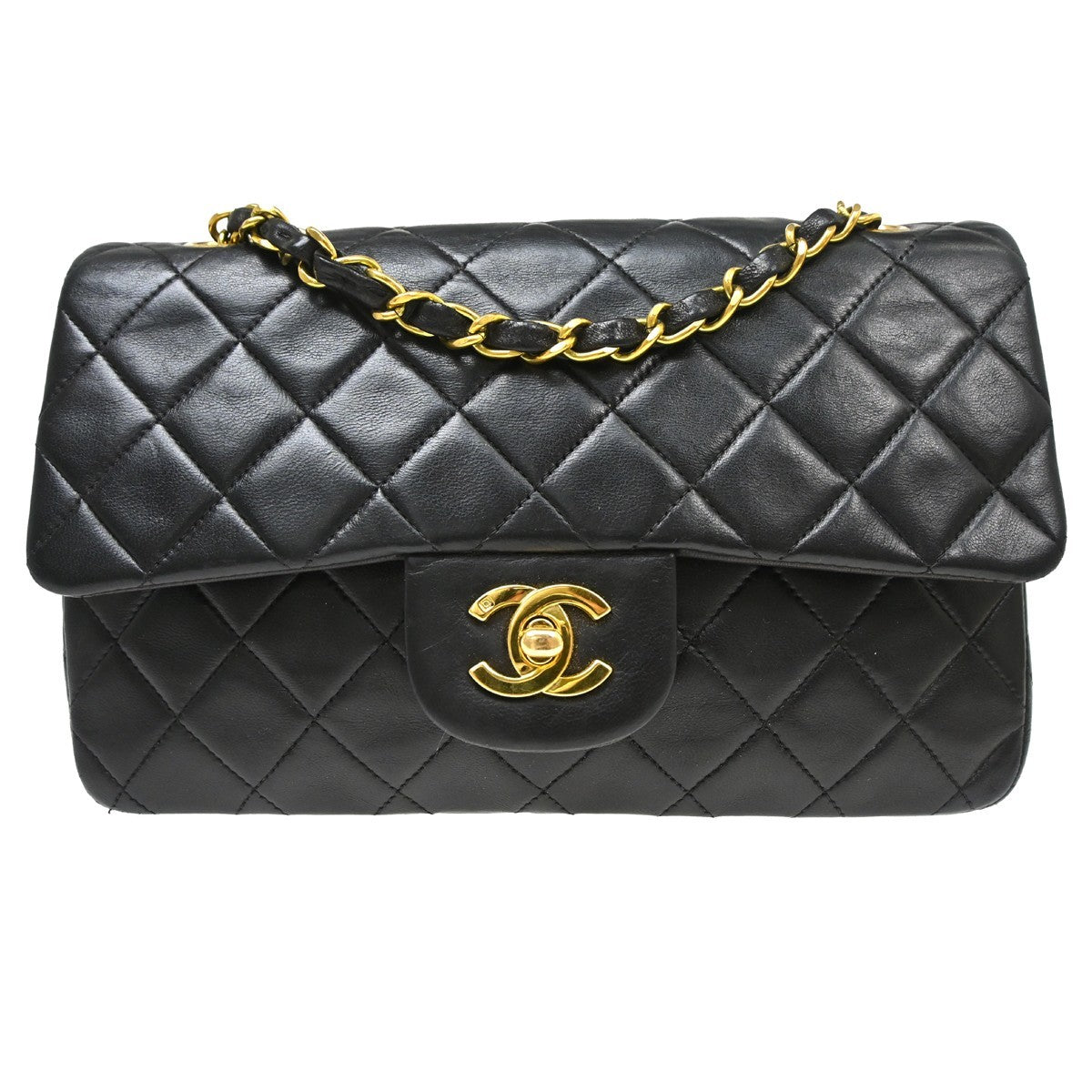 Chanel Small Classic Double Flap in Pelle di Agnello Nero Vintage