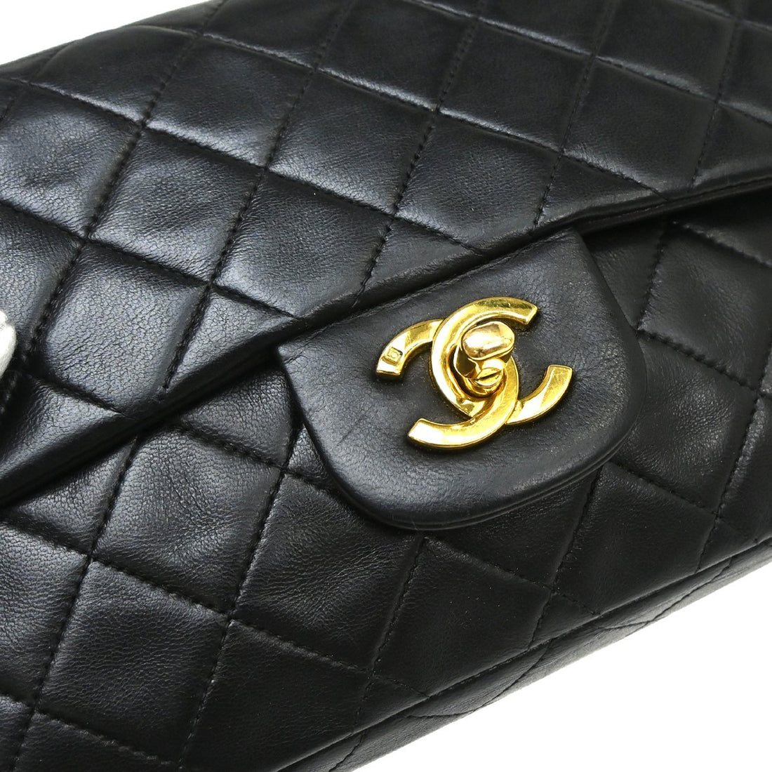 Chanel Small Classic Double Flap in Pelle di Agnello Nero Vintage