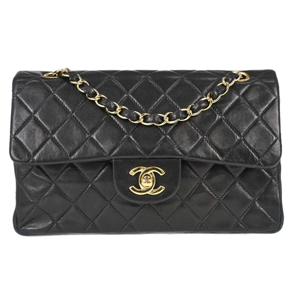 Chanel Small Classic Double Flap in Pelle di Agnello Nero Vintage