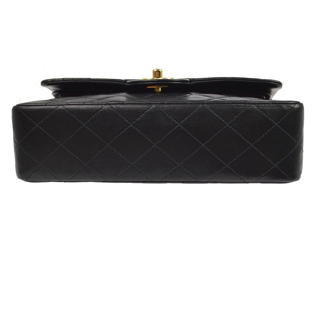 Chanel Black Lambskin Small Classic Double Flap Shoulder Bag Vintage