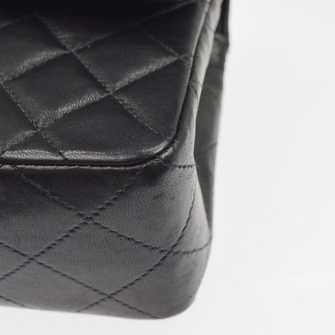 Chanel Black Lambskin Small Classic Double Flap Shoulder Bag Vintage