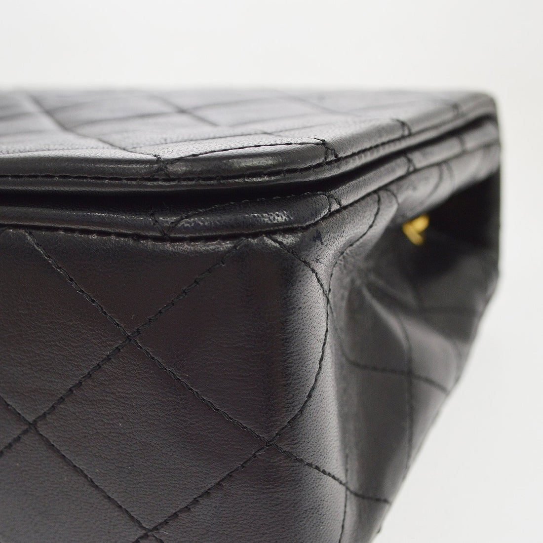 Chanel Small Full Flap Pushlock in Pelle di Agnello Nero Vintage