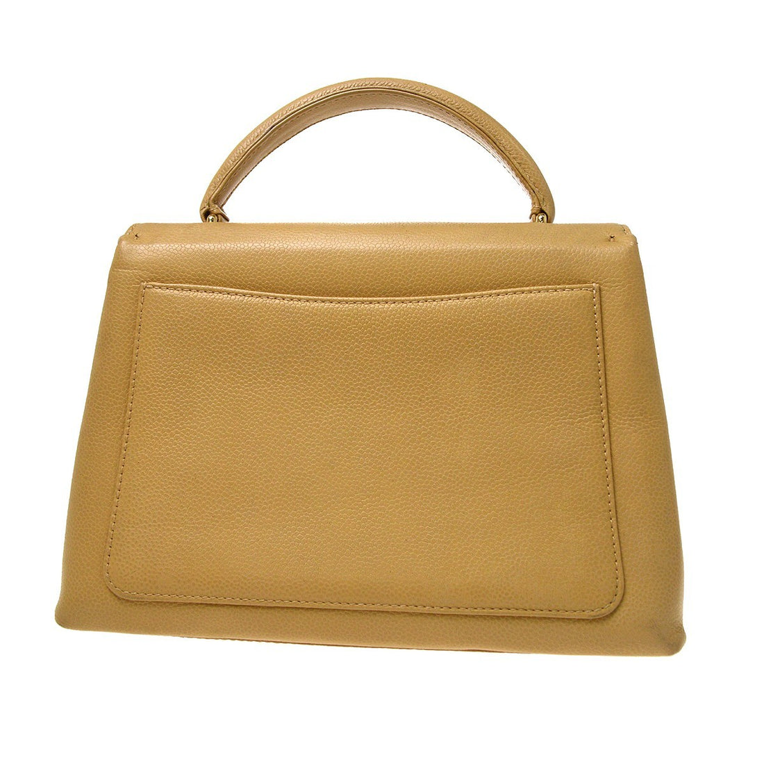Chanel Top Handle in Pelle di Vitello Beige Vintage