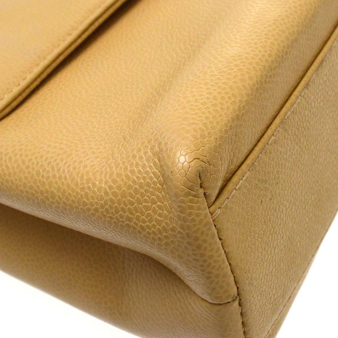 Chanel Top Handle in Pelle di Vitello Beige Vintage