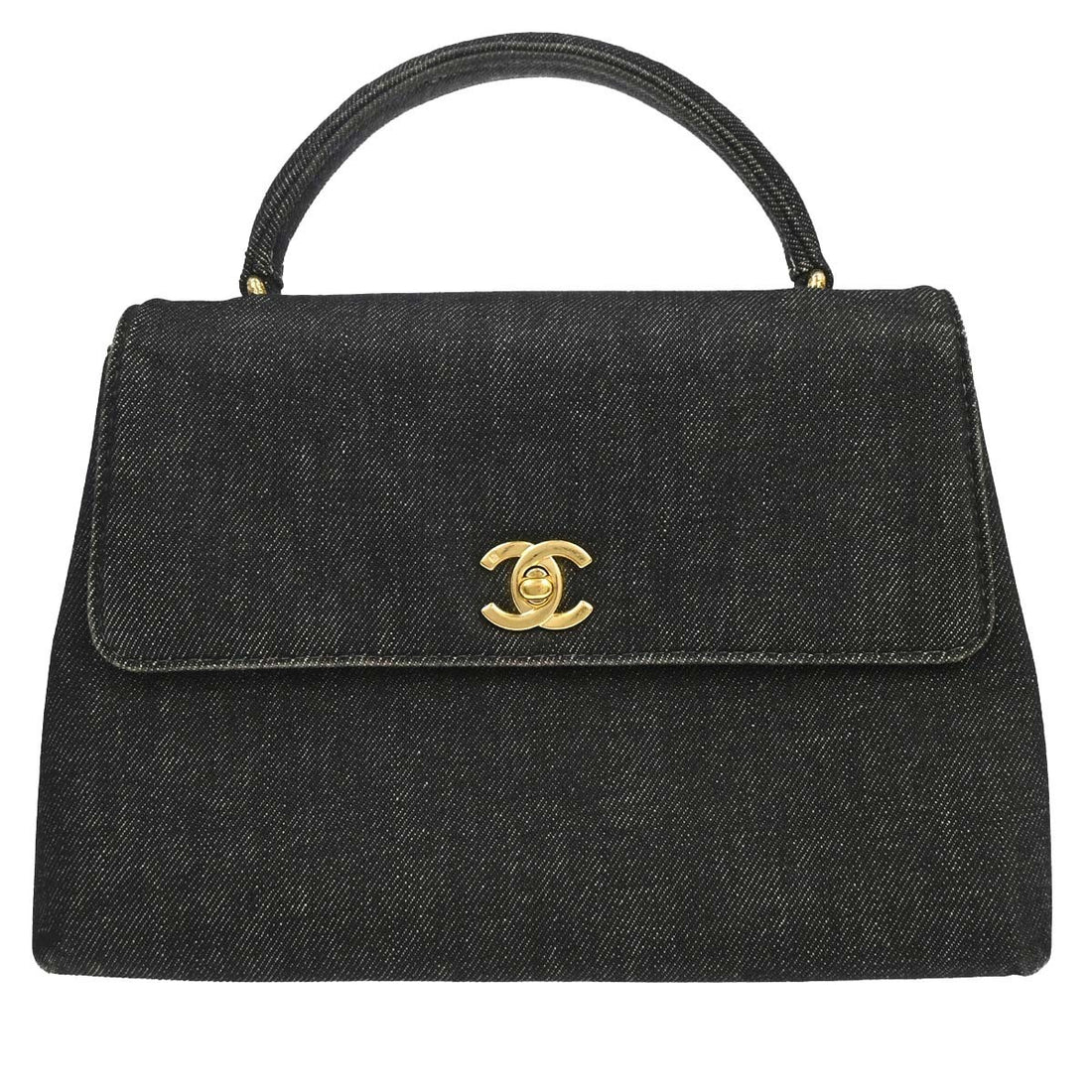 Chanel Top Handle in Denim Nero Vintage