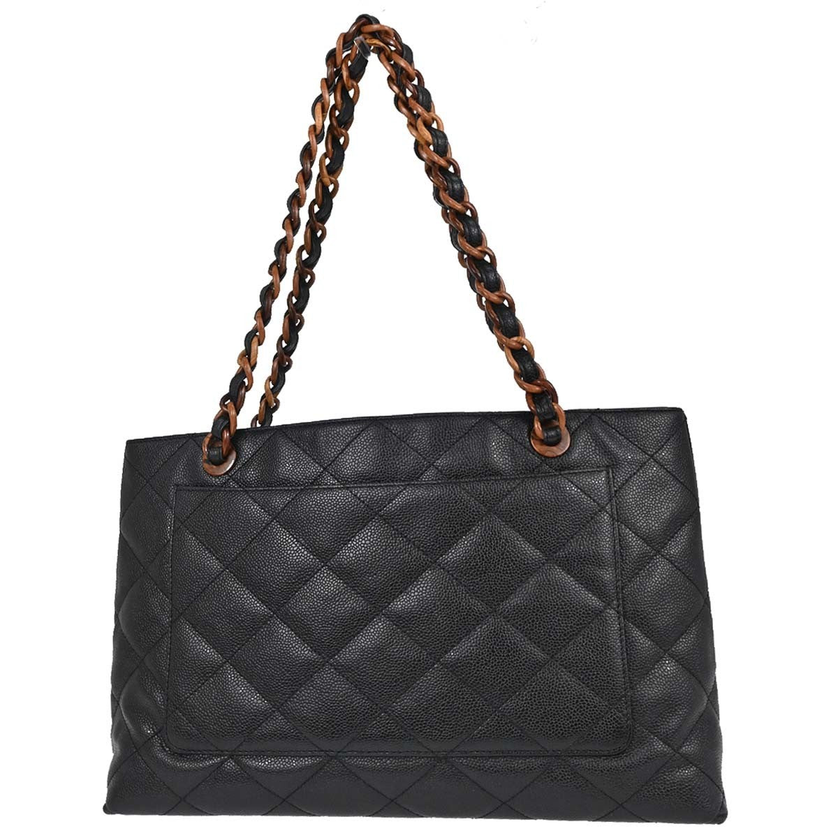 Chanel Tote con Catena in Pelle Caviar Nera Vintage – foto 2