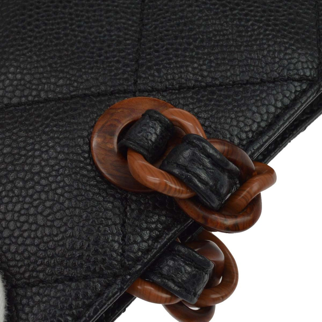 Chanel Tote con Catena in Pelle Caviar Nera Vintage