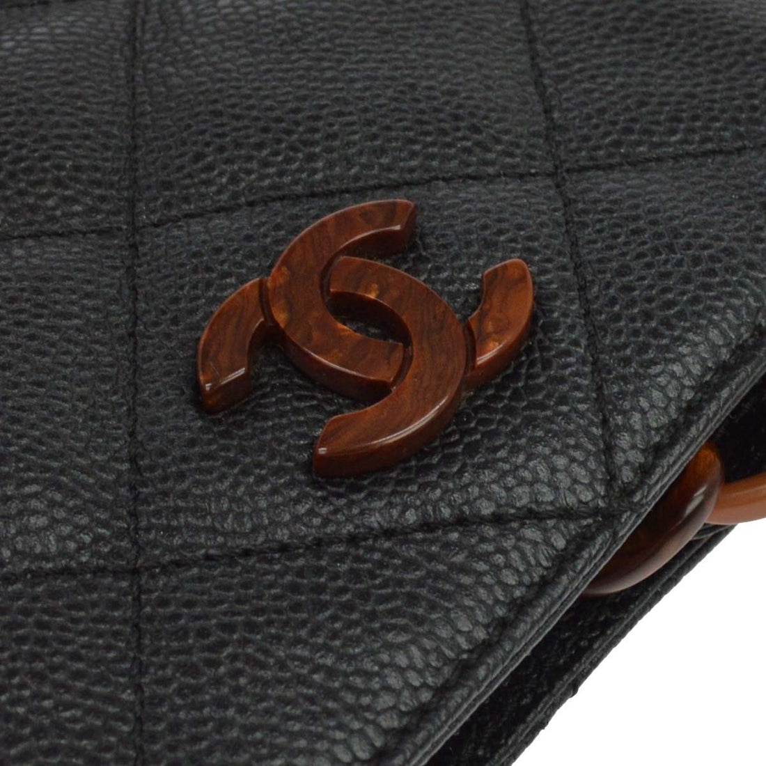 Chanel Tote con Catena in Pelle Caviar Nera Vintage