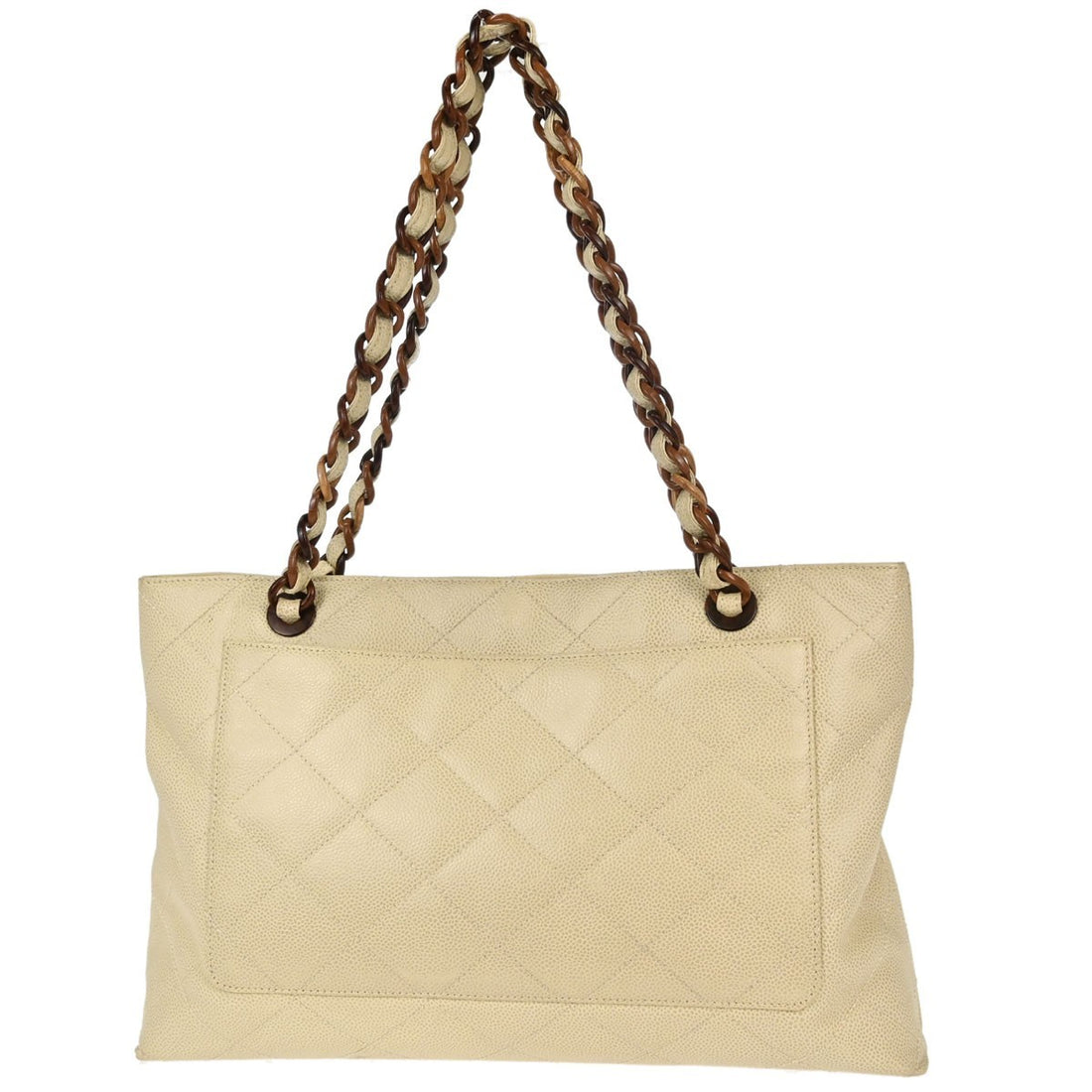 Chanel Tote in Pelle di Vitello Beige Vintage