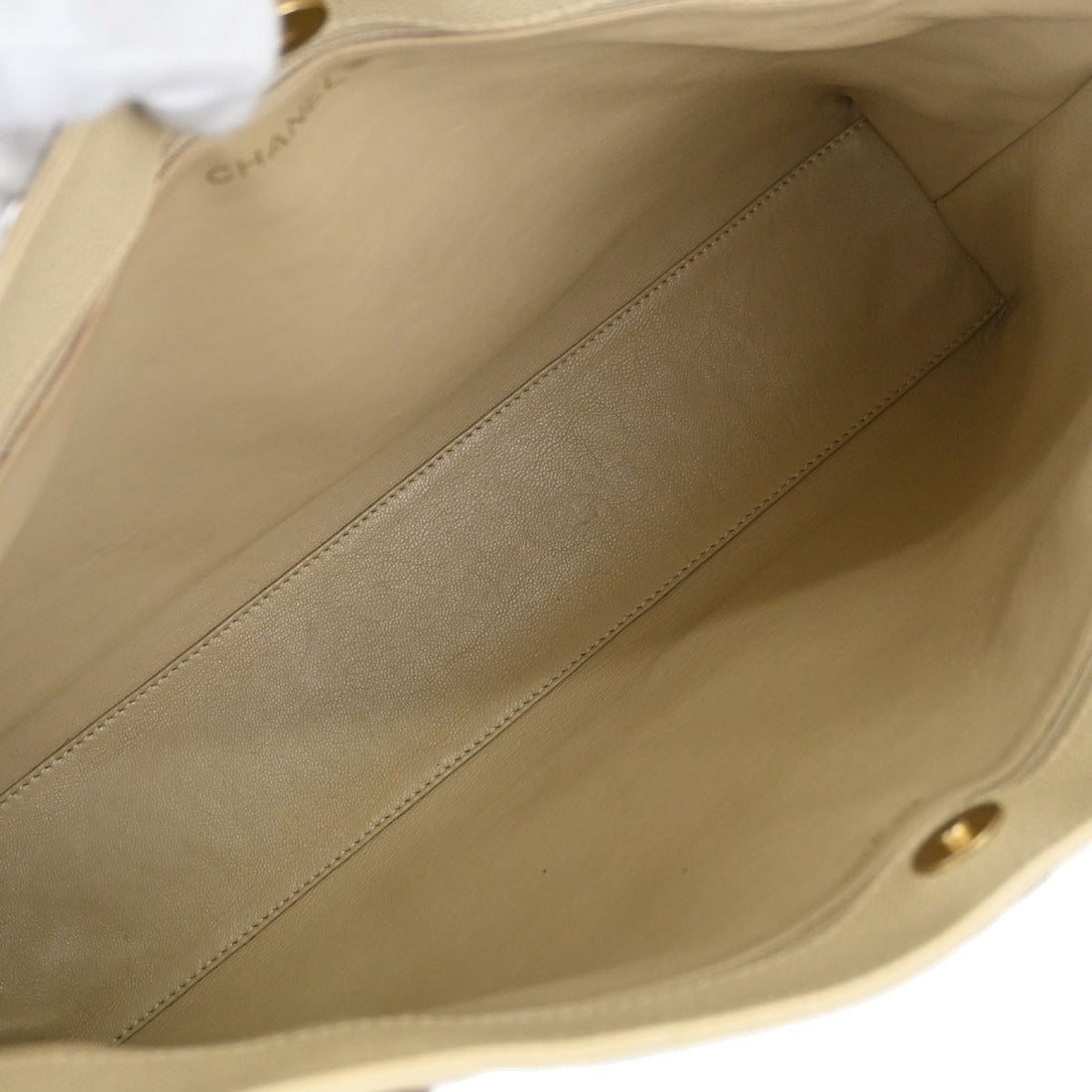 Chanel Tote in Pelle di Vitello Beige Vintage