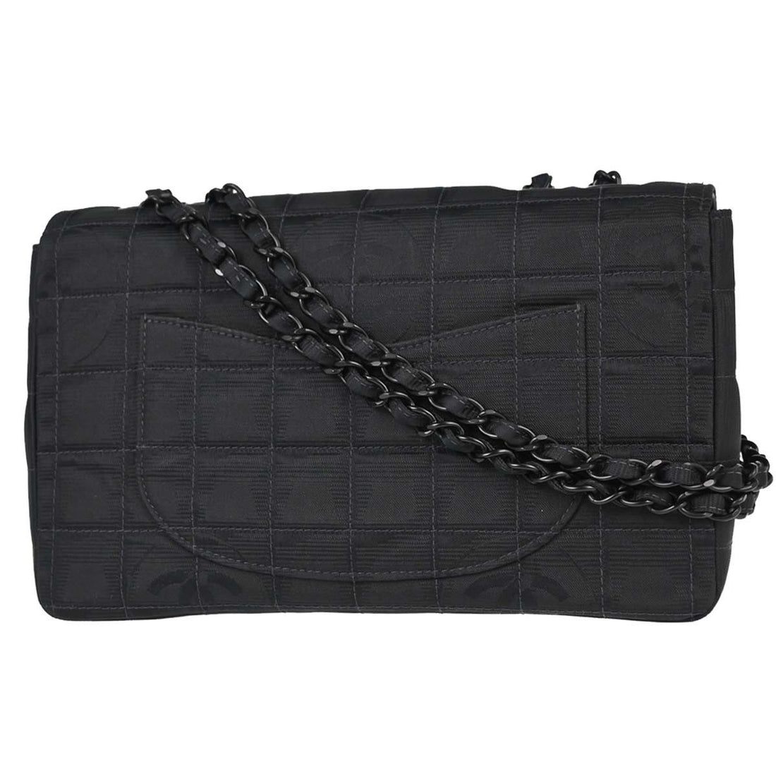 Chanel Travel Line Single Flap Medium in Nylon Jacquard Nero Vintage