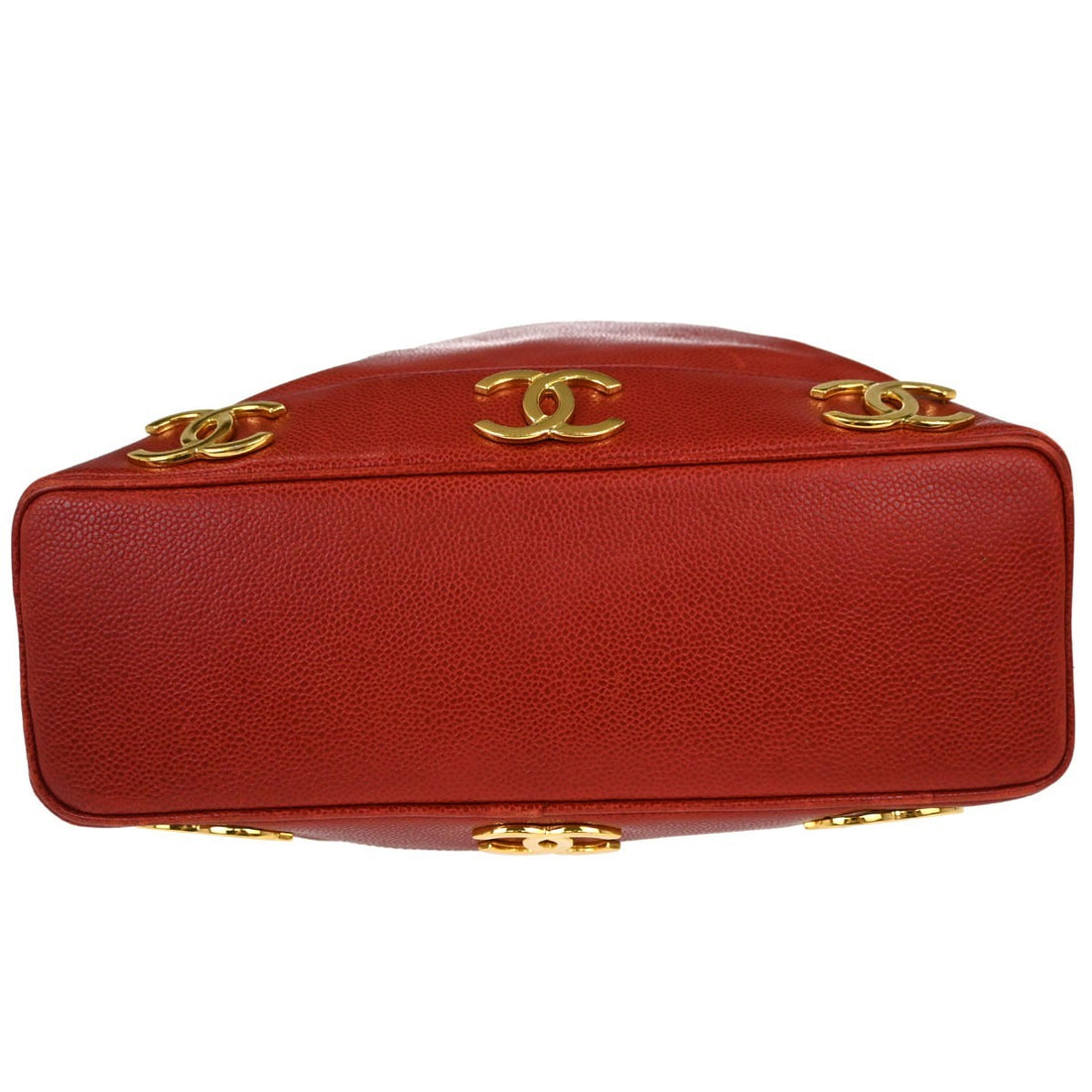 Chanel Triple CC Drawstring in Pelle Caviar Rosso Vintage