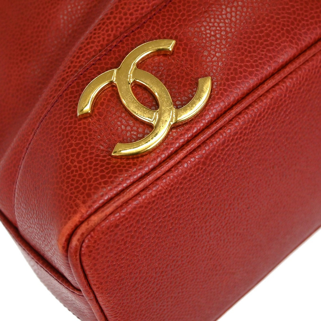 Chanel Triple CC Drawstring in Pelle Caviar Rosso Vintage