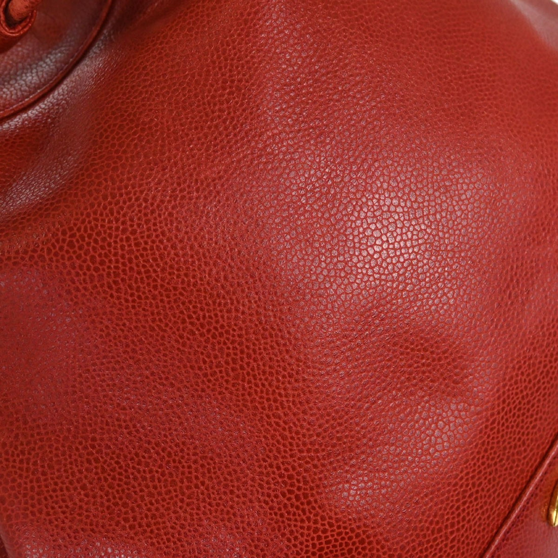 Chanel Triple CC Drawstring in Pelle Caviar Rosso Vintage