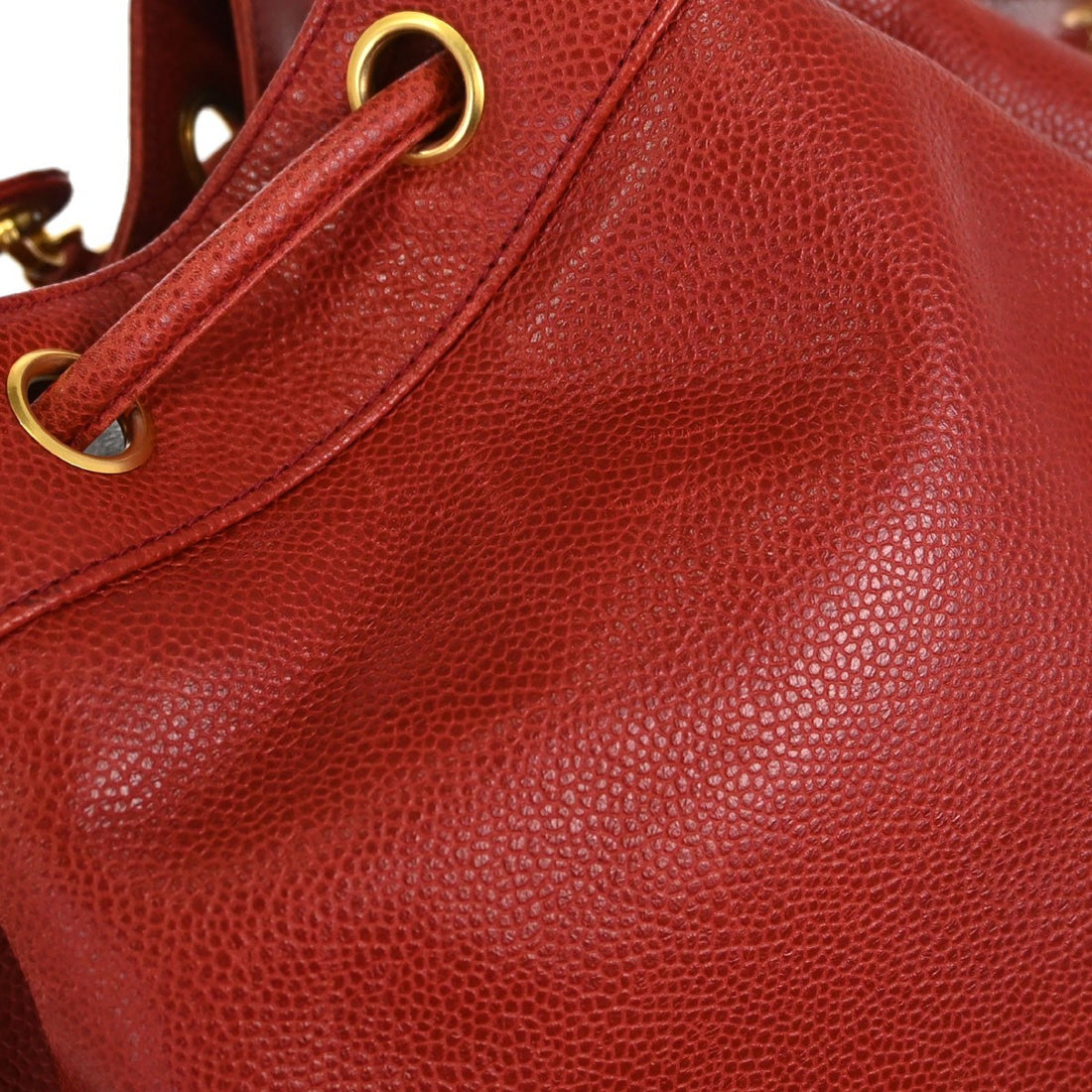 Chanel Triple CC Drawstring in Pelle Caviar Rosso Vintage