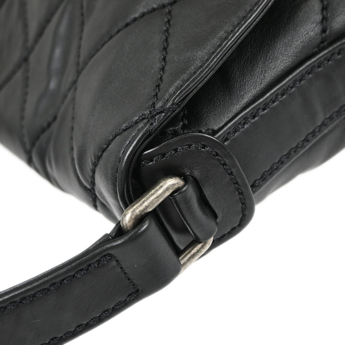 Chanel Wild Stitch Borsa a Mano in Pelle di Vitello Nera Vintage