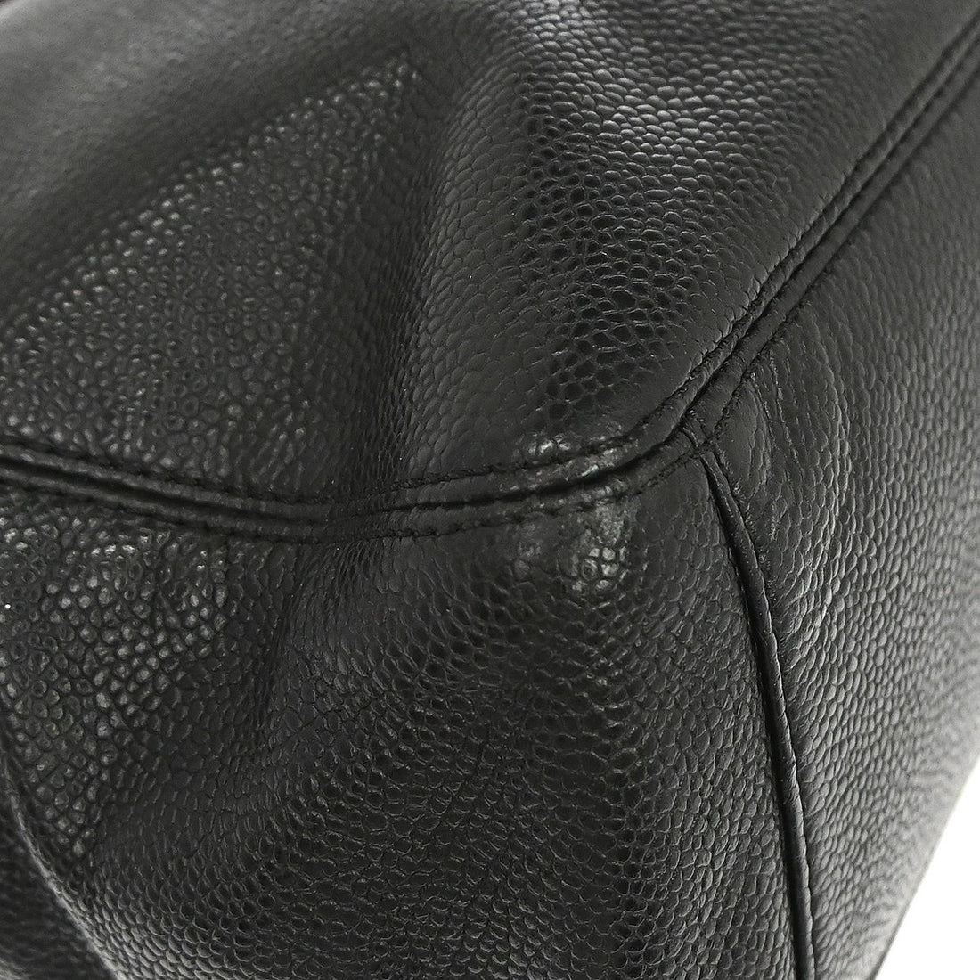 Chanel Wood Handle in Pelle di Vitello Nero Vintage