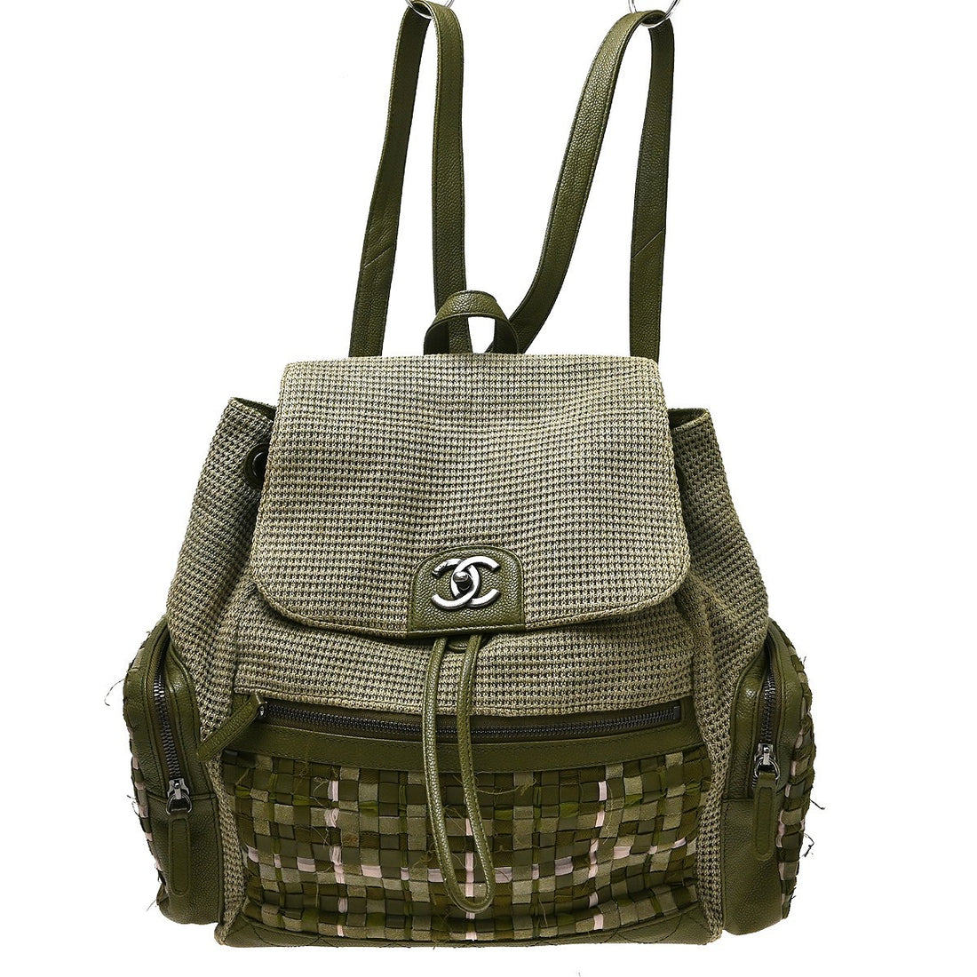 Chanel Zaino Cuba Pocket in Tela Kaki Vintage