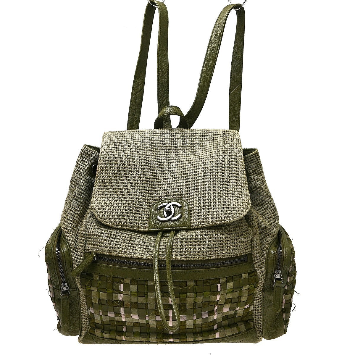 Chanel Zaino Cuba Pocket in Tela Kaki Vintage