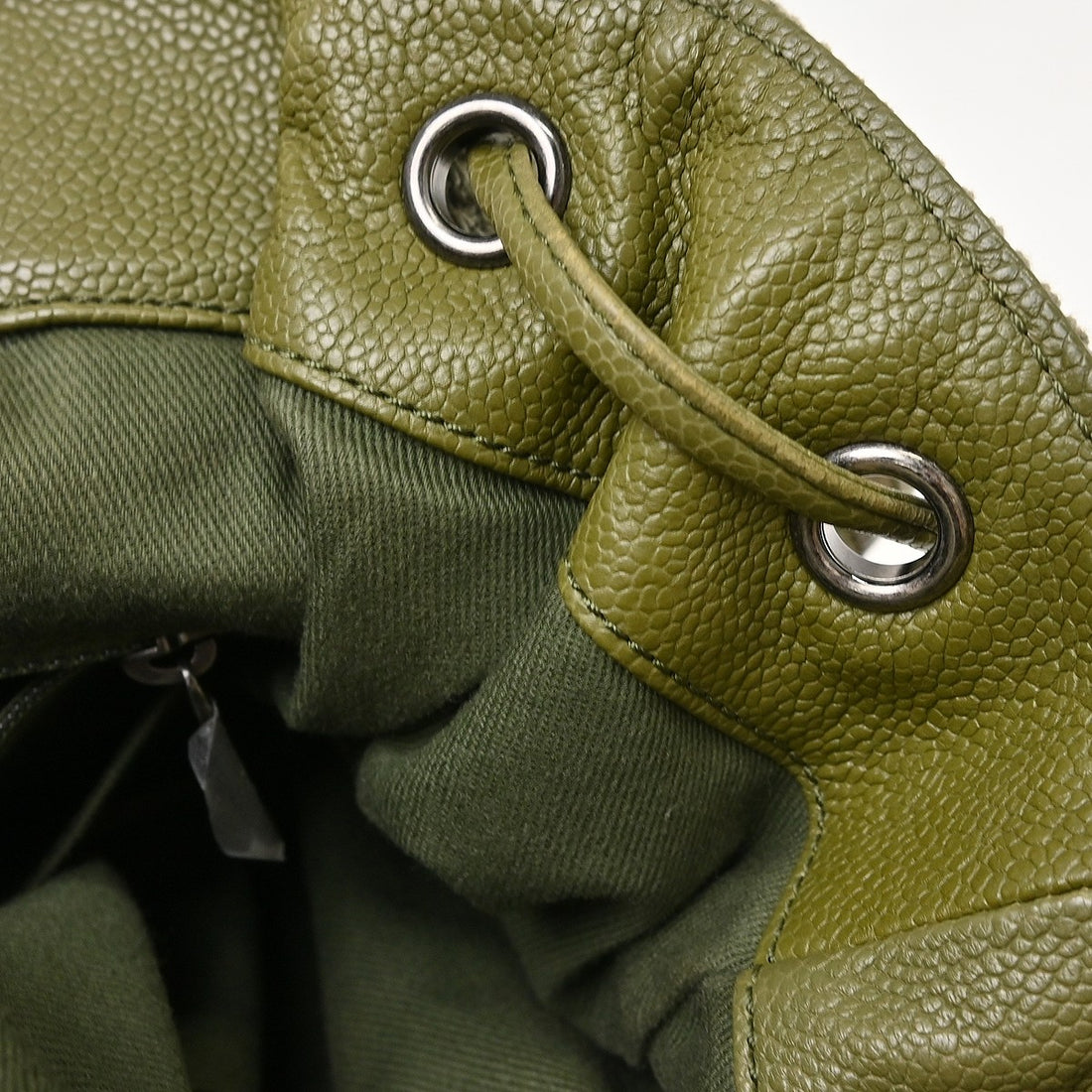 Chanel Zaino Cuba Pocket in Tela Kaki Vintage