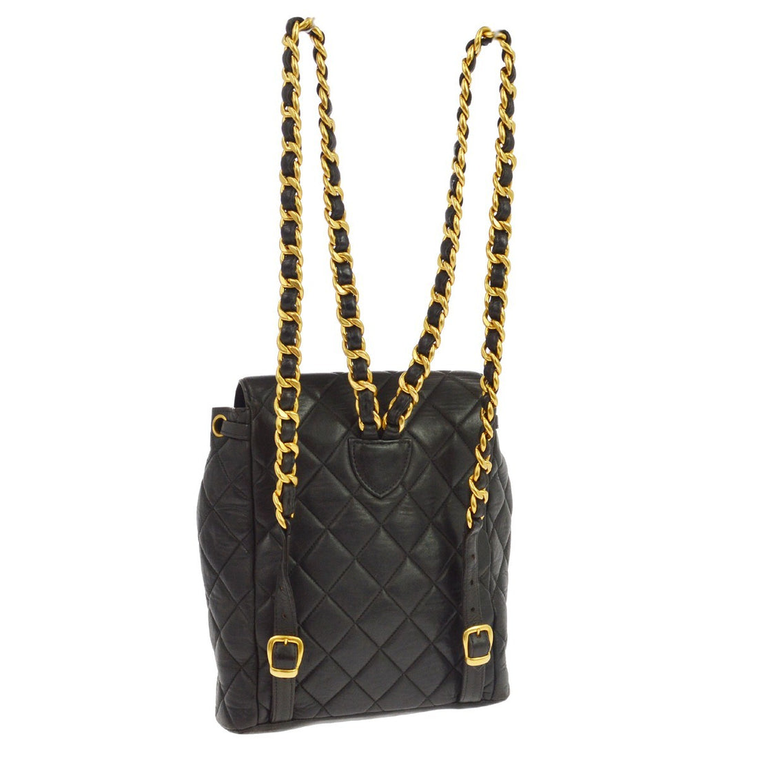 Chanel Zaino Duma Large in Pelle di Agnello Nero Vintage