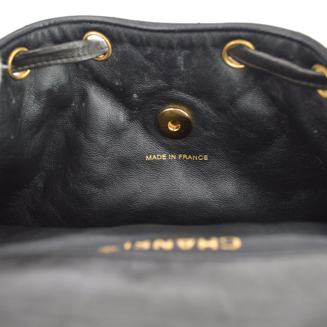 Chanel Zaino Duma Large in Pelle di Agnello Nero Vintage