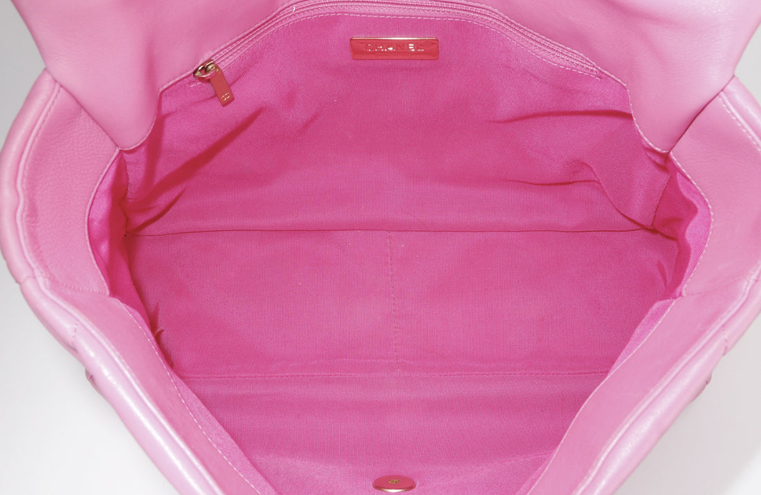 Chanel 19 in Pelle di Agnello Rosa Vintage