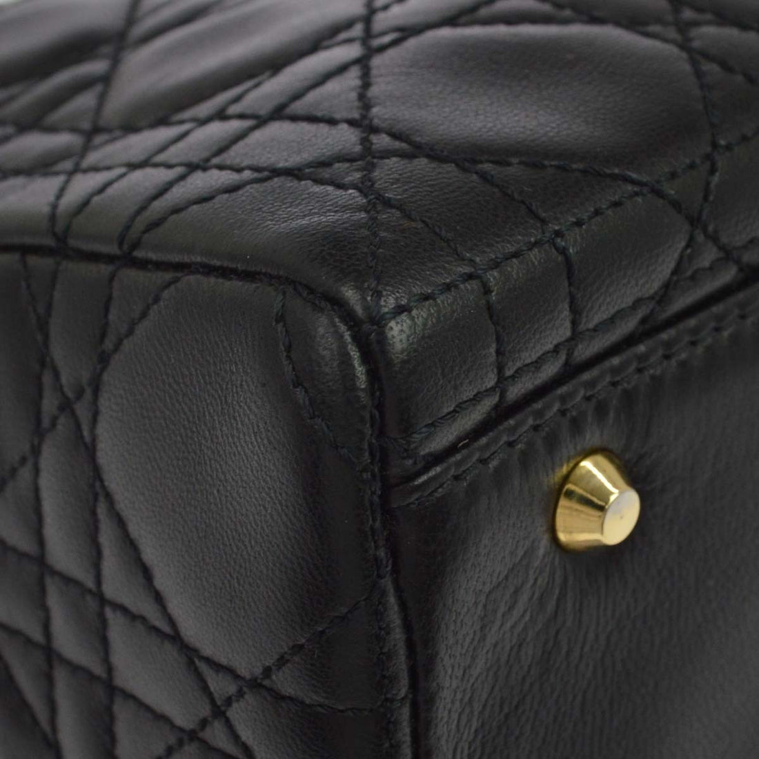 Christian Dior Lady Dior Cannage in Pelle di Agnello Nera Vintage