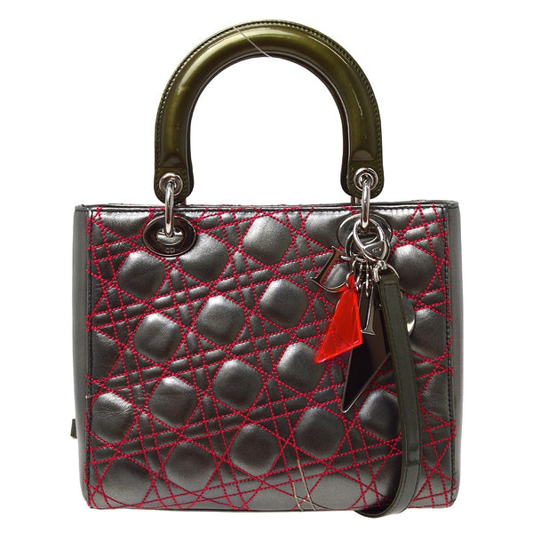 Christian Dior Lady Dior in Pelle di Agnello Grigio Vintage