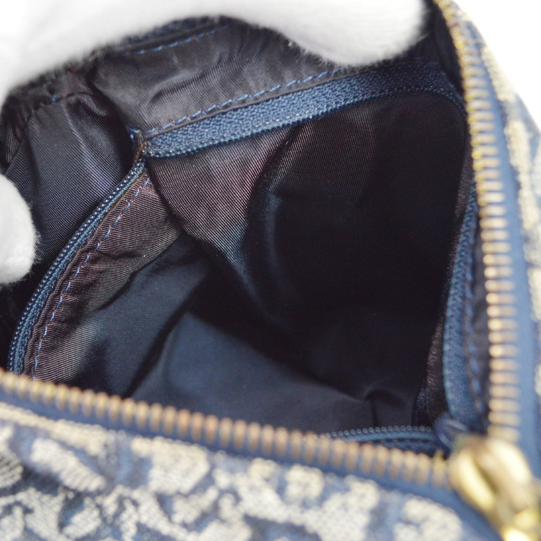 Christian Dior Trotter in Tela Trotter Blu Navy Vintage