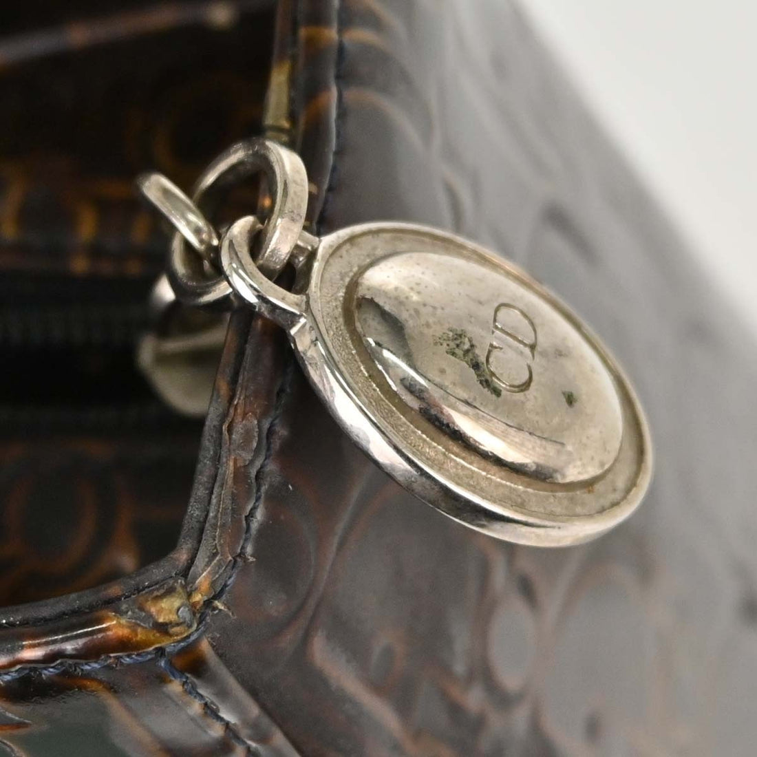 Christian Dior Ultimate Lady Dior in Pelle Verniciata Marrone Vintage