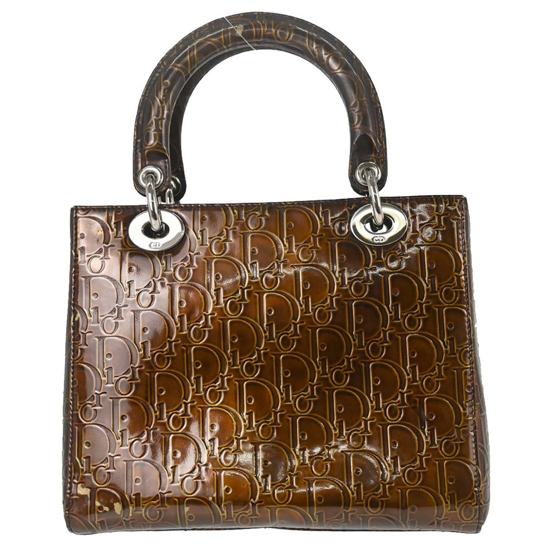 Christian Dior Ultimate Lady Dior in Pelle Verniciata Marrone Vintage
