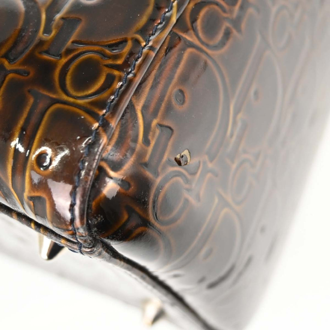Christian Dior Ultimate Lady Dior in Pelle Verniciata Marrone Vintage