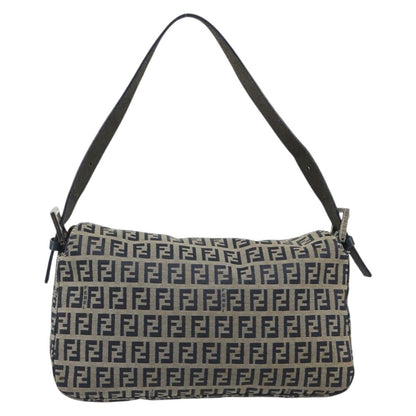 FENDI Zucchino Canvas Baguette Bag Navy Argento Originale | Mamma Baguette
