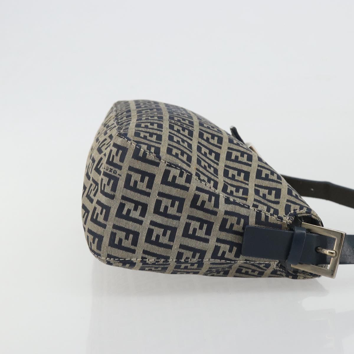 FENDI Zucchino Canvas Baguette Bag Navy Argento Originale | Mamma Baguette