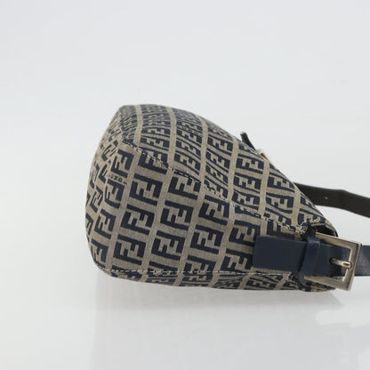 FENDI Zucchino Canvas Baguette Bag Navy Argento Originale | Mamma Baguette