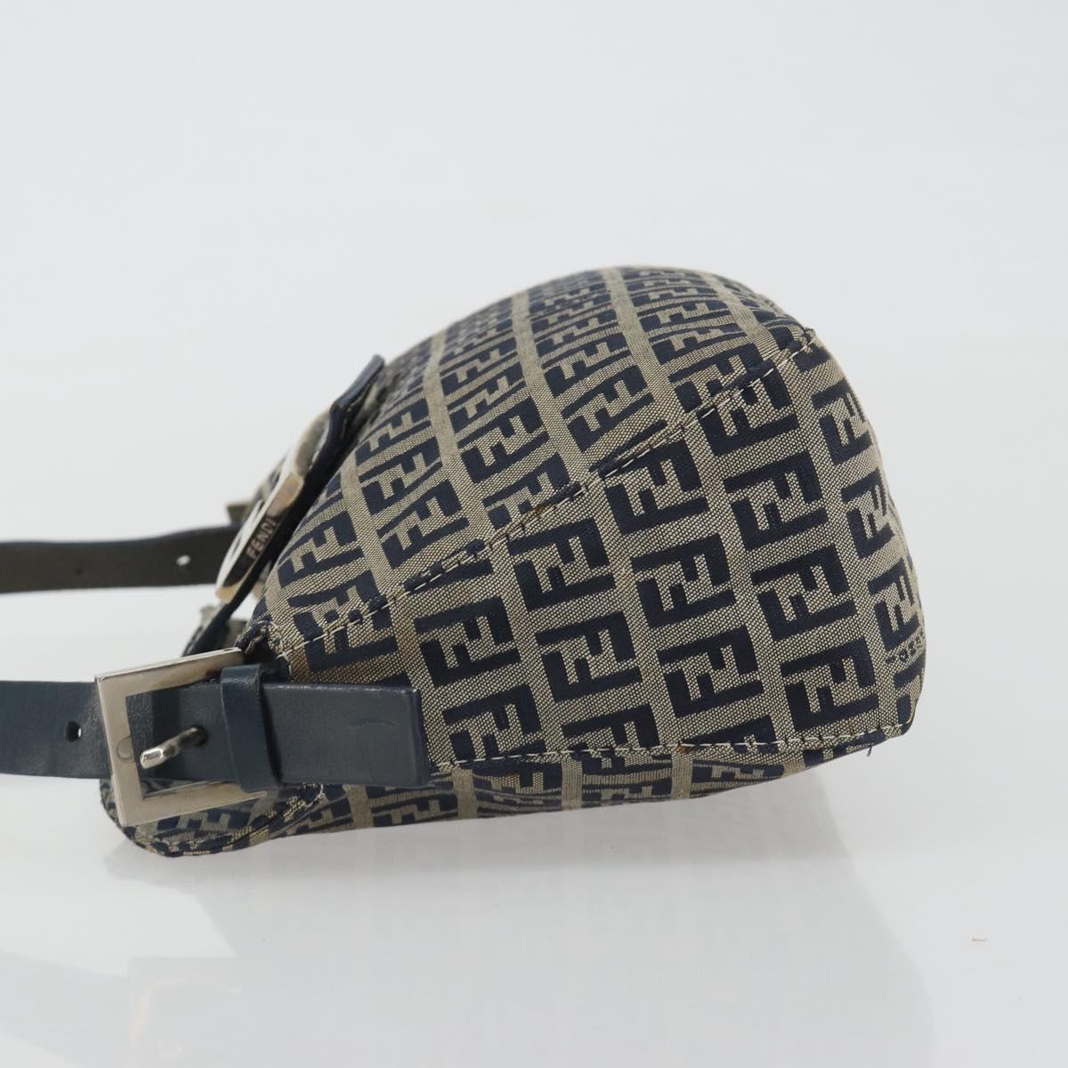 FENDI Zucchino Canvas Baguette Bag Navy Argento Originale | Mamma Baguette