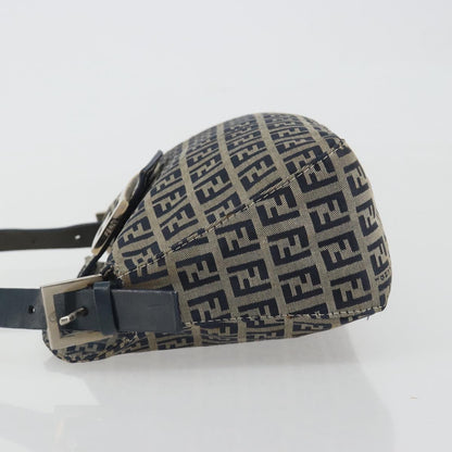 FENDI Zucchino Canvas Baguette Bag Navy Argento Originale | Mamma Baguette