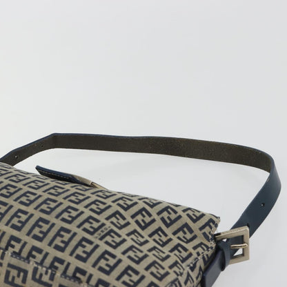 FENDI Zucchino Canvas Baguette Bag Navy Argento Originale | Mamma Baguette