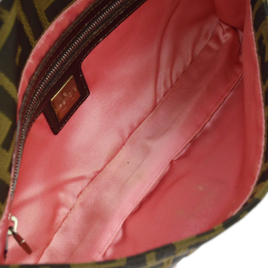 Fendi Baguette in Tela Zucca Ricamata Marrone Vintage