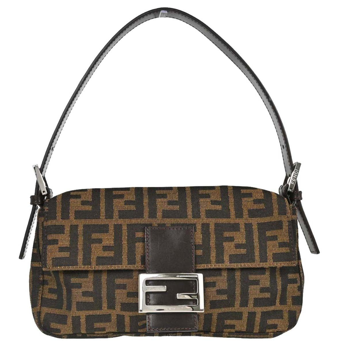 Fendi Baguette Zucca in Tela Zucca Marrone Vintage – foto 1