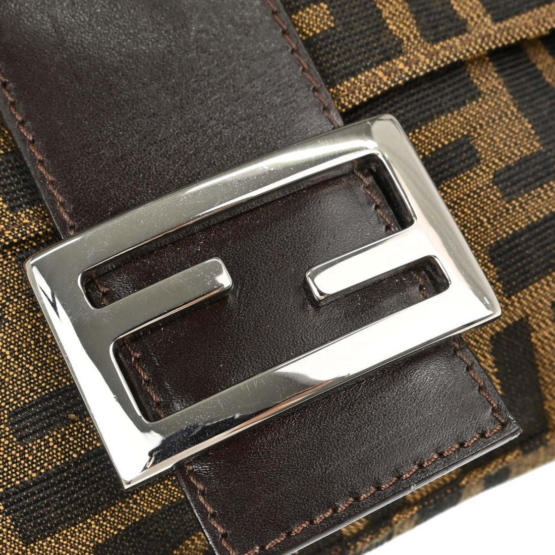 Fendi Baguette Zucca in Tela Zucca Marrone Vintage