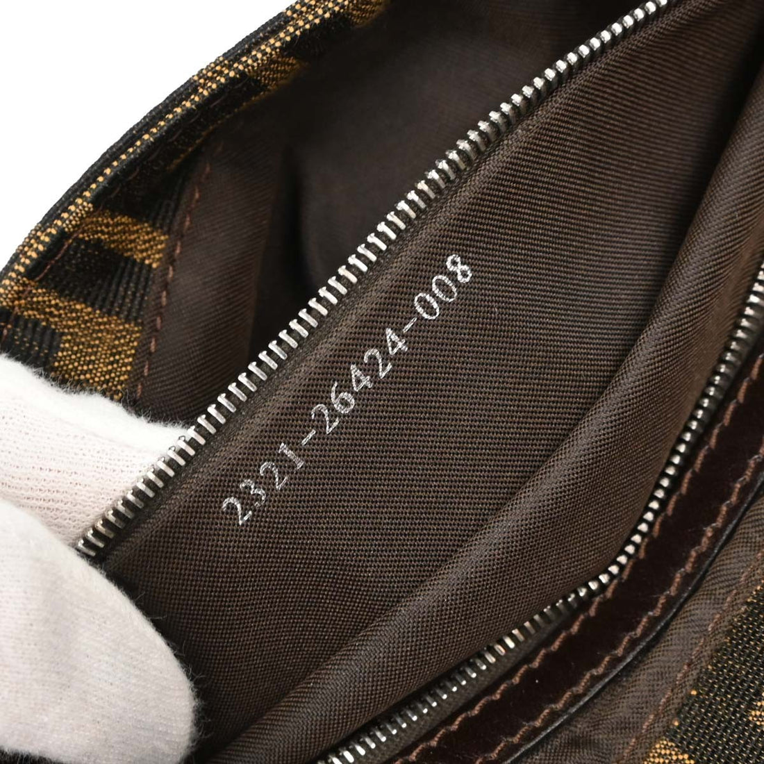 Fendi Baguette Zucca in Tela Zucca Marrone Vintage