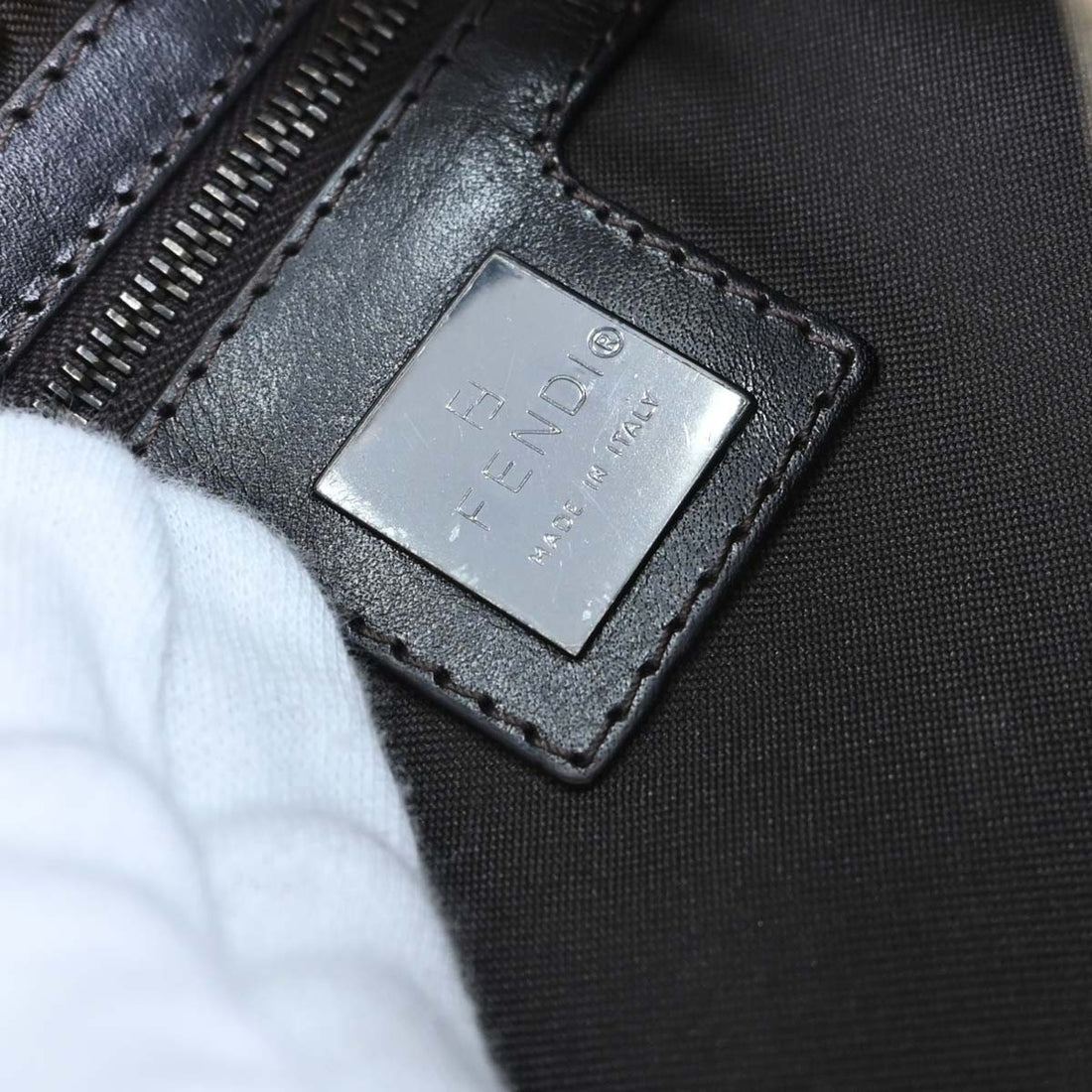 Fendi Baguette Zucchino in Tela Zucchino Beige Vintage